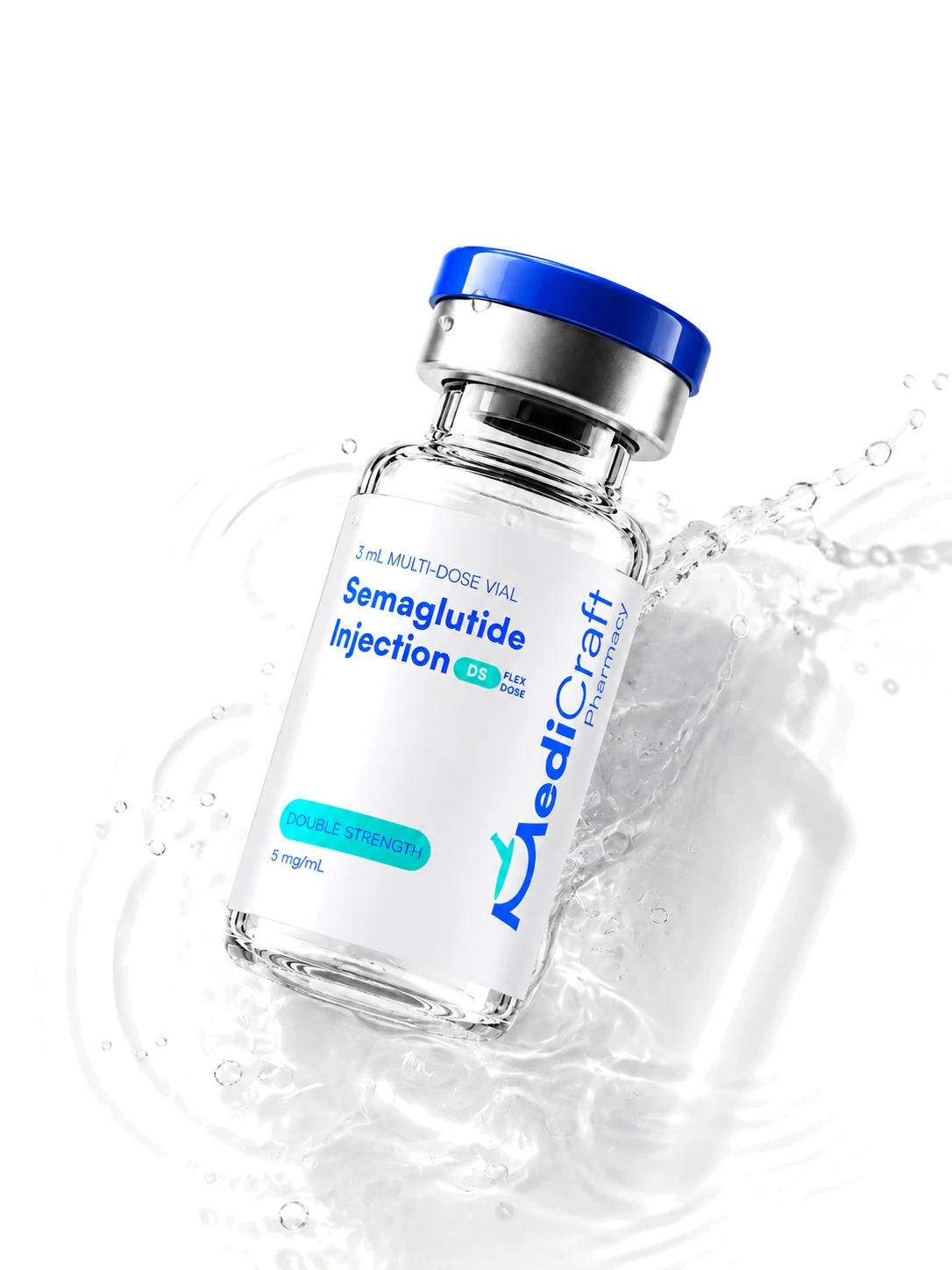 A MediCraft semaglutide vial in water